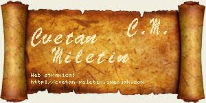 Cvetan Miletin vizit kartica